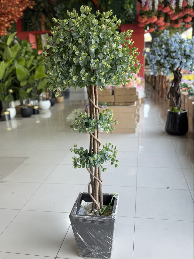 YV-1372 Okaliptus Yapay Ağaç – 190 cm | Yeşil Renk