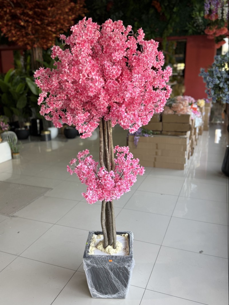 YNC-263 Pembe Bahar Dalı Yapay Ağaç – 200 cm | Romantik ve Canlı Dekoratif Çiçek