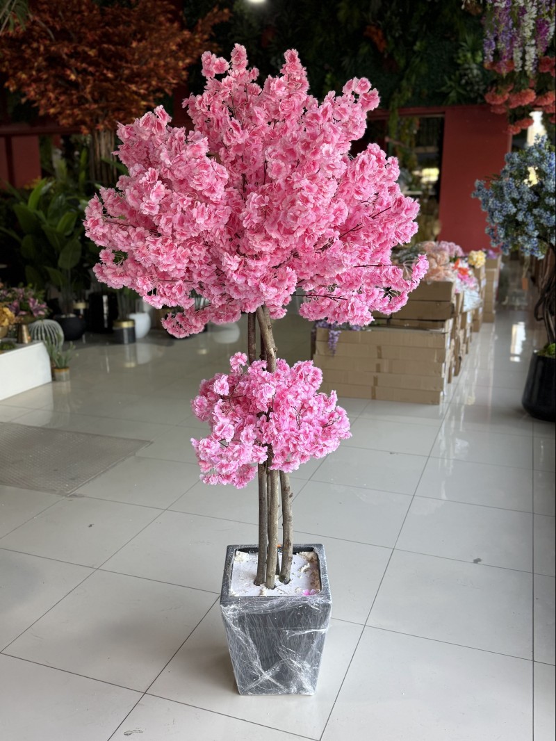 YNC-179 Pembe Bahar Dalı Yapay Ağaç – 200 cm | Romantik Tonlarıyla Baharın Yumuşak Esintisi