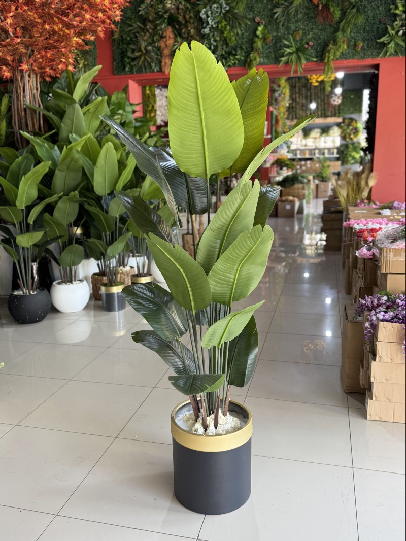 YNC-047 Starliçe Yapay Ağaç – 185 cm | Metal Saksı ile Modern ve Zarif Tropikal Etki
