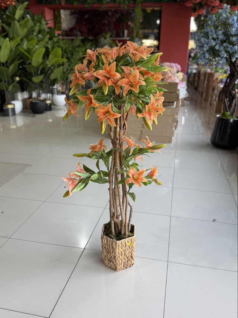 YNC-018 Lilyum Yapay Ağaç – 140 cm | Zarif Çiçek Formu ile Göz Alıcı Dekorasyon