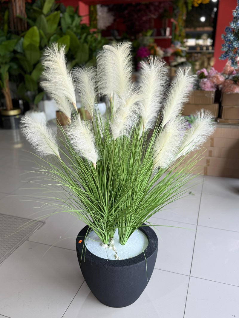 YNC-264 Yapay Pampas – Saksılı | Doğal Dokulu, Modern ve Zarif