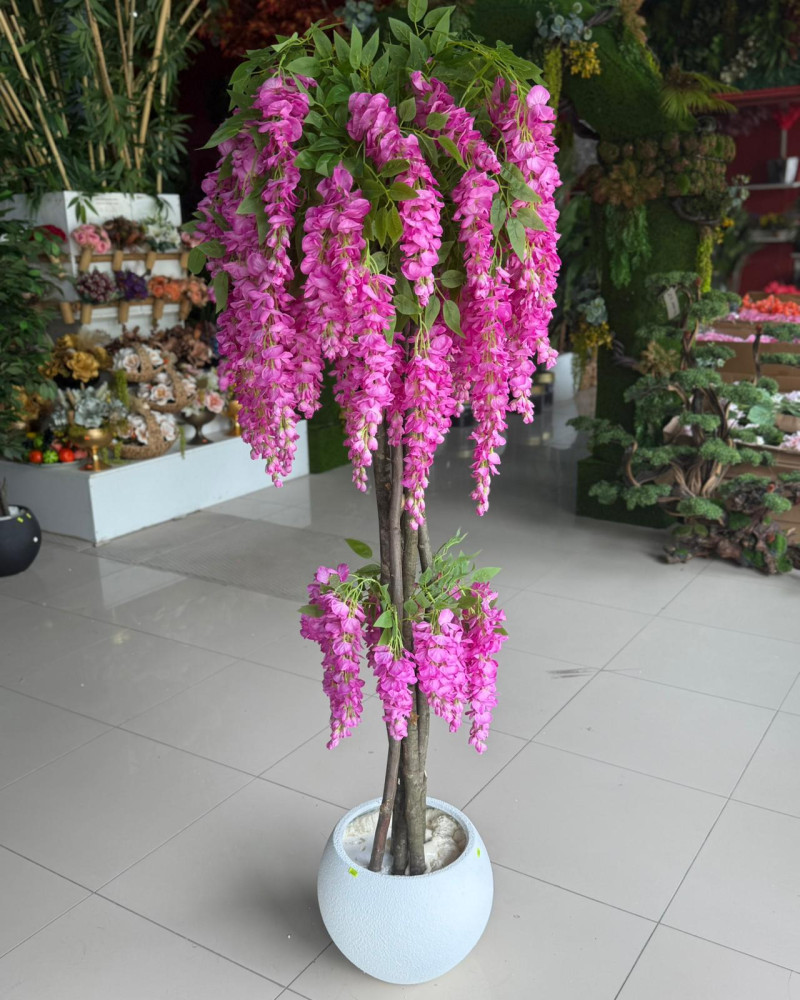 YNC-213 Fuşya Çiçekli Yapay Ağaç