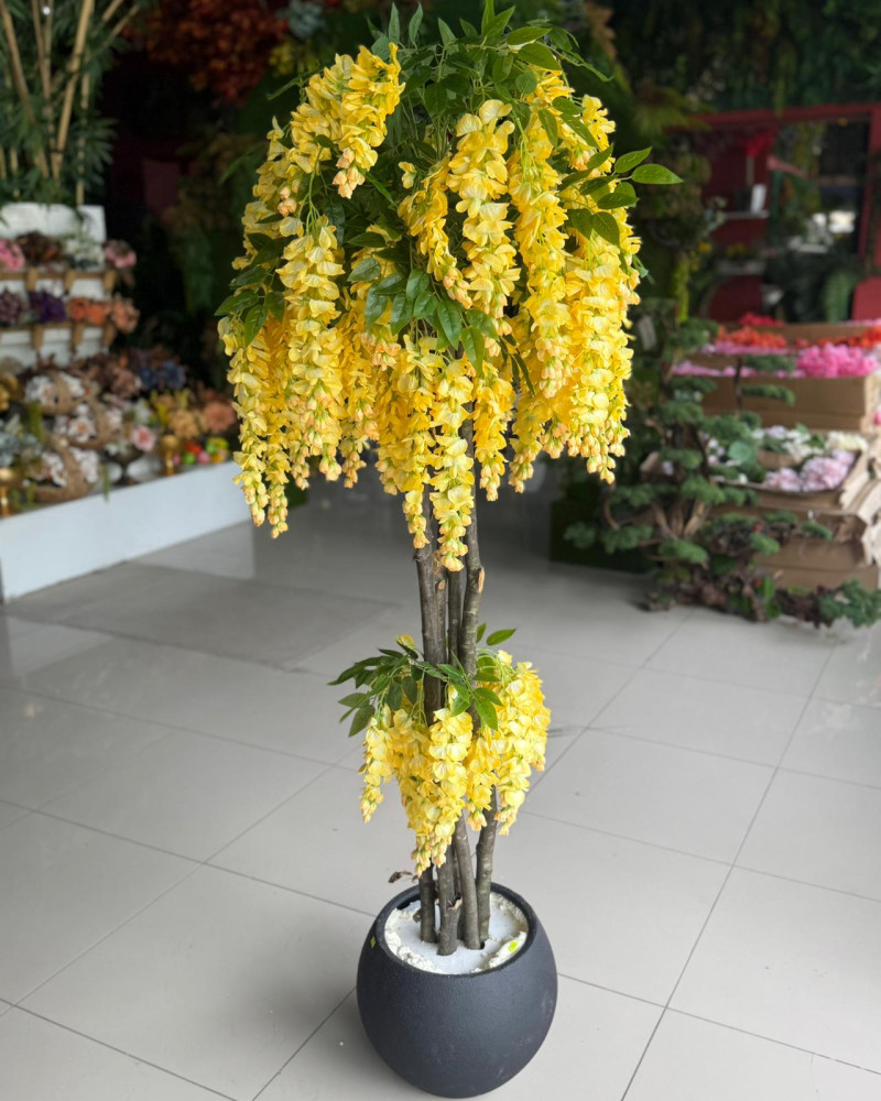 Ync-213 Sarı Wisteria Sarkan Yapay Ağaç