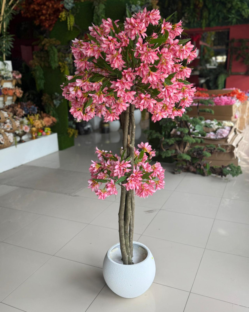 YNC-360 Pembe Yapay Ağaç – Beyaz Saksılı